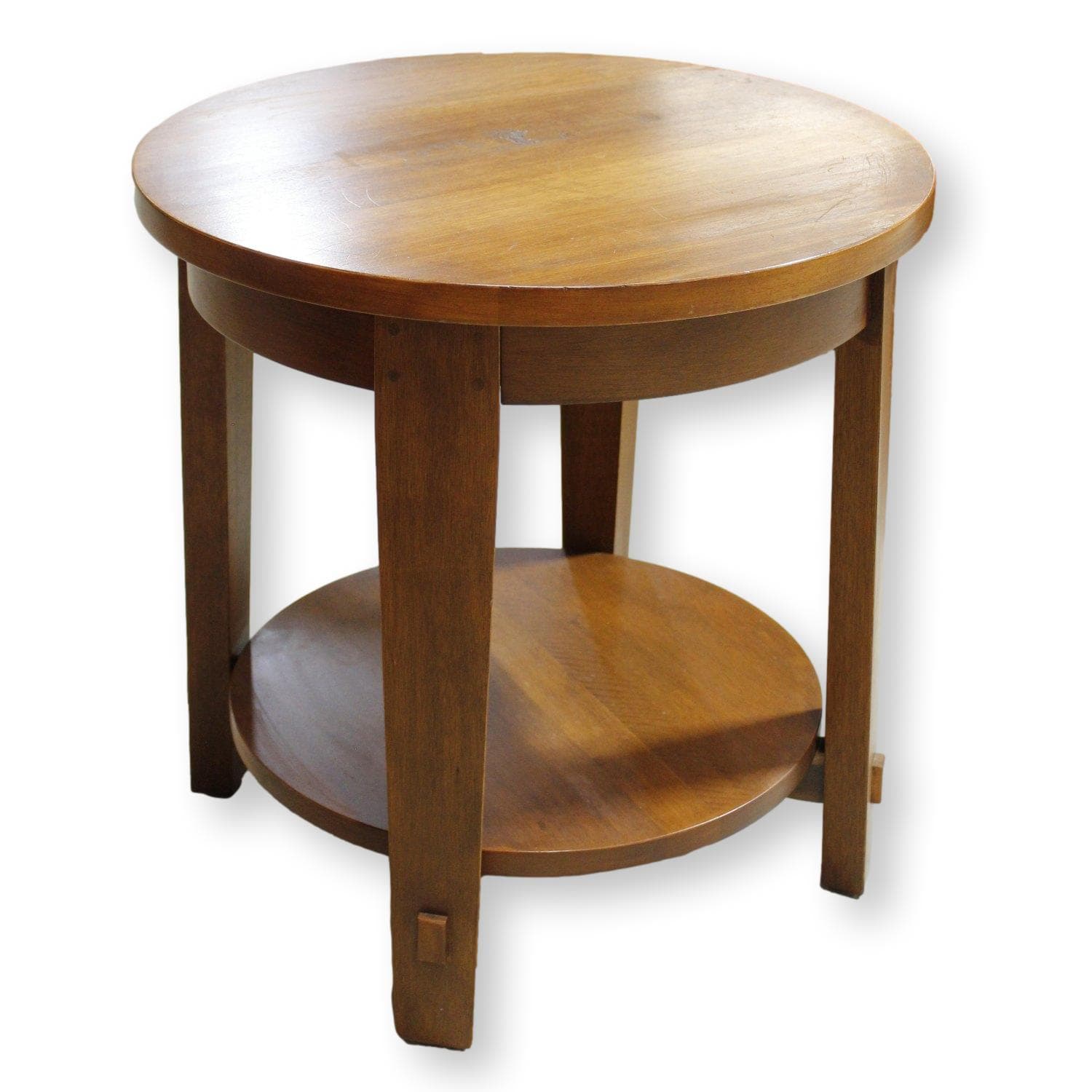 Round Craftsman Style Accent Table - Image 1