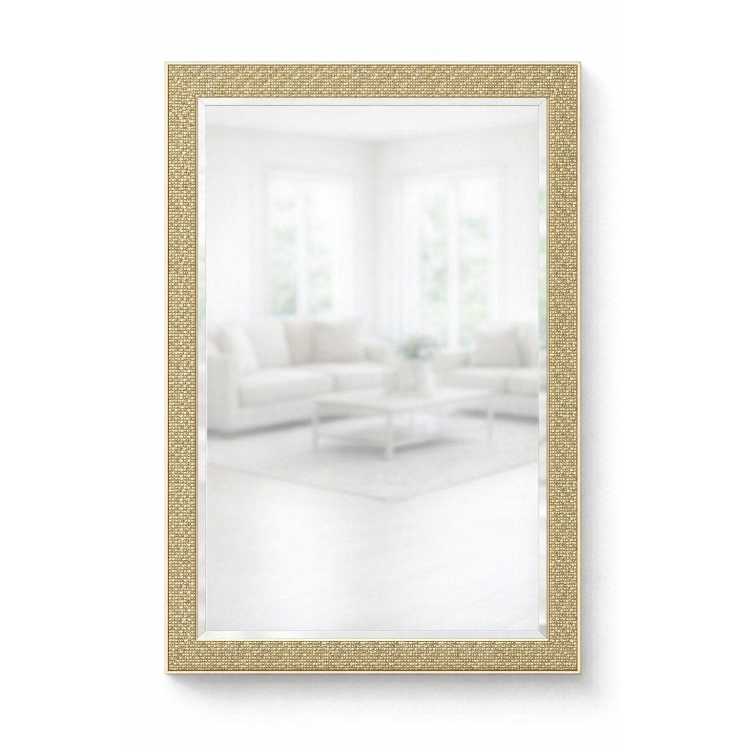 Textured Gold Frame Mirror - Image 1