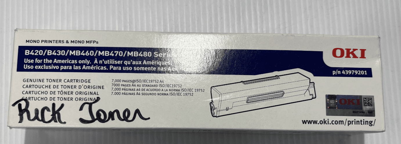 Oki B420 43979201 Black Toner Cartridge Genuine New Sealed Open Box - Image 1