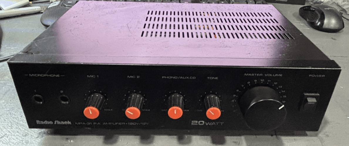 Radio Shack MPA-31 20 Watt PA Amplifier Model No. 32-2041 120V/12V - Image 1
