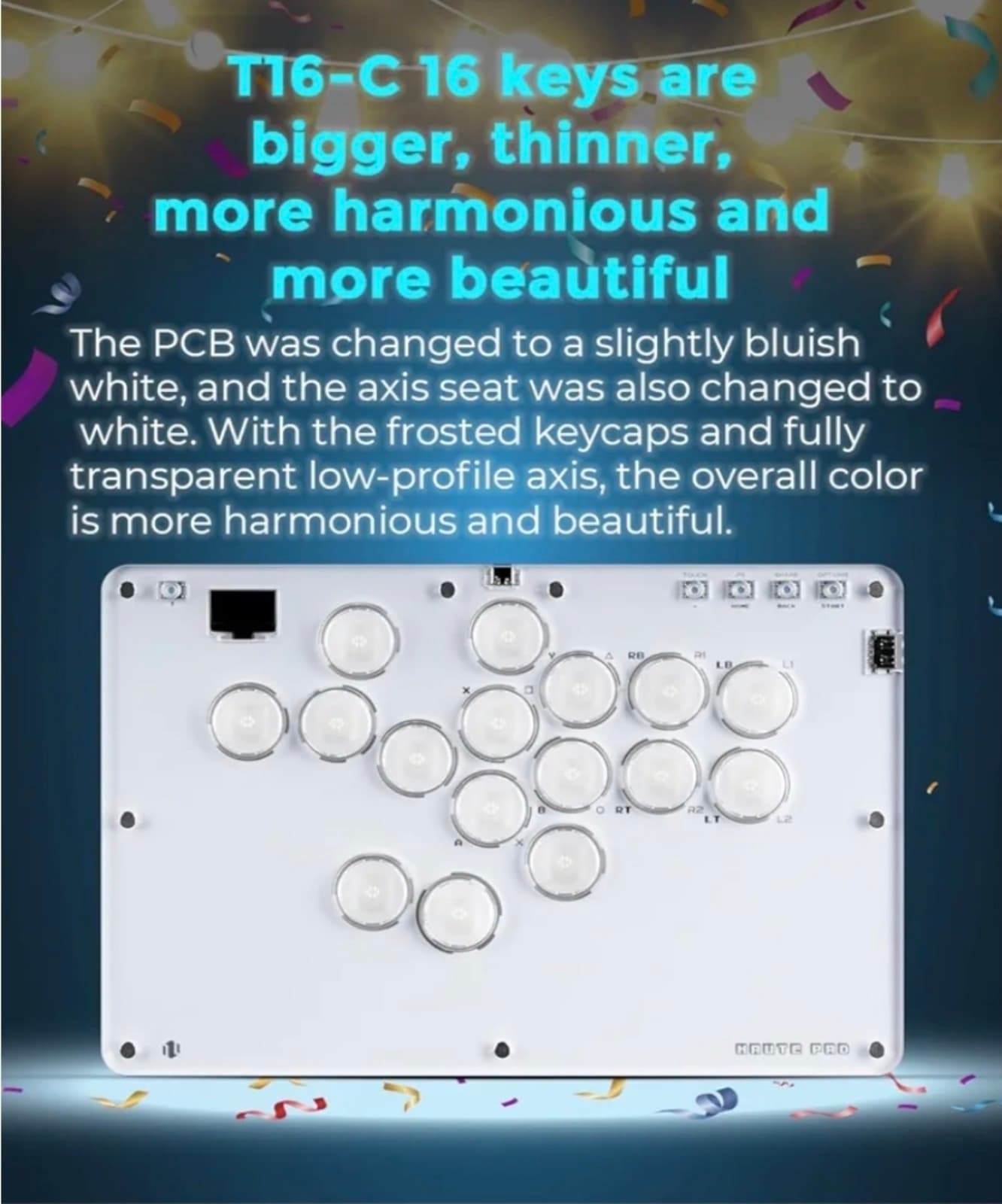 Arcade Controller 16Keys Compatible with PC/Ps3/Ps4/Switch/Steam,Fight Stick for