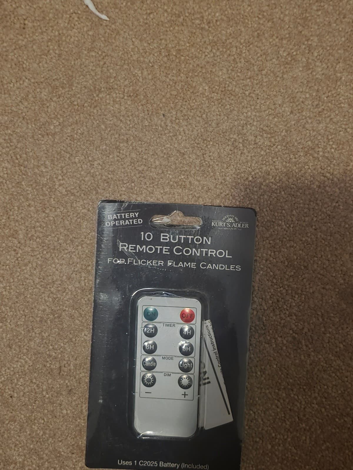 Ten Button Remote Control for Kurt Adler Flicker Flame Candle