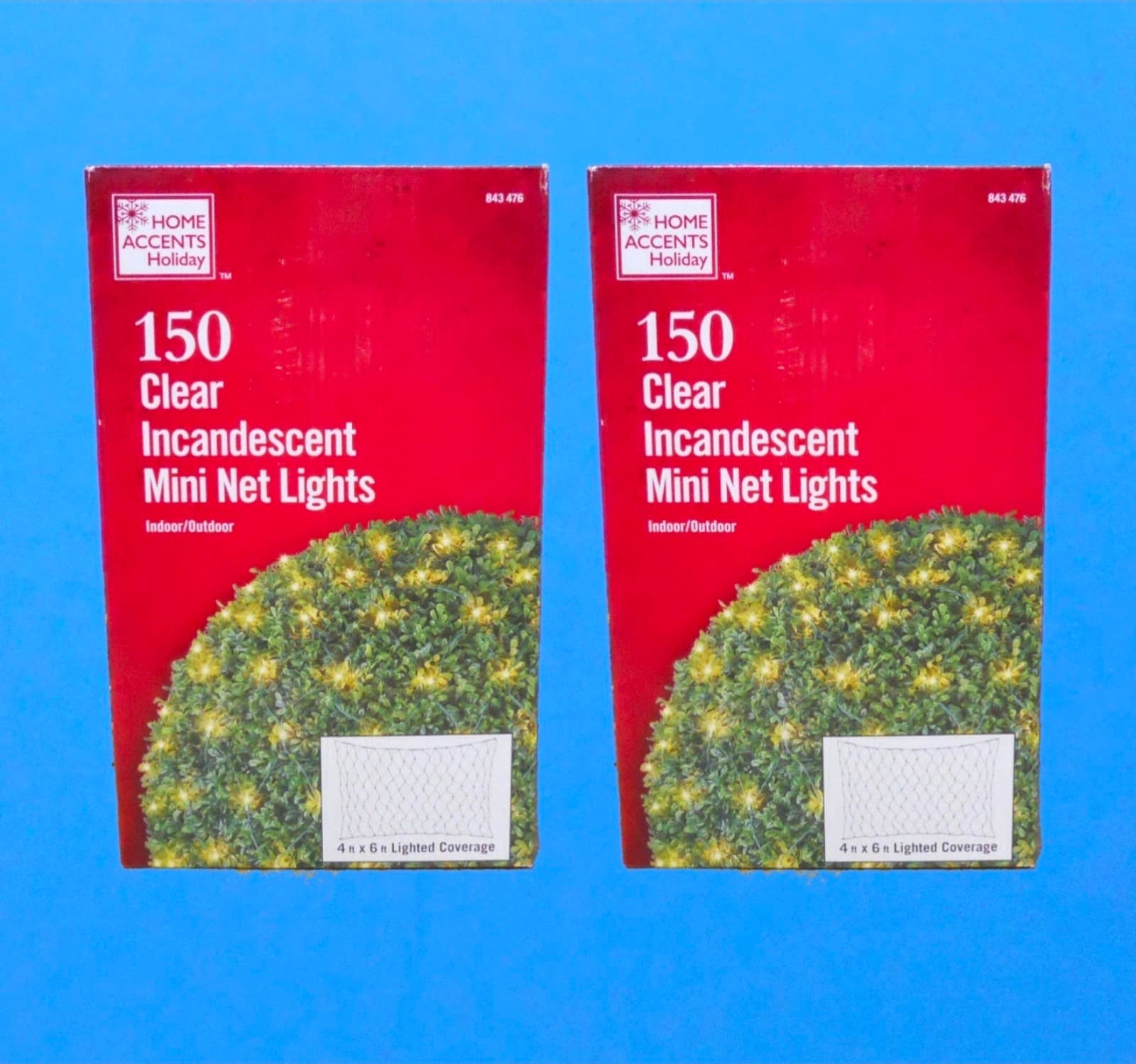 Home Accents 150 Clear Incandescent Net Lights 4x6 Ft 4 sets