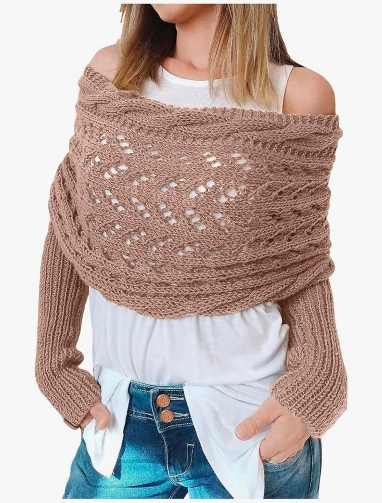 Scarf with Sleeves Crochet Scarf Wrap