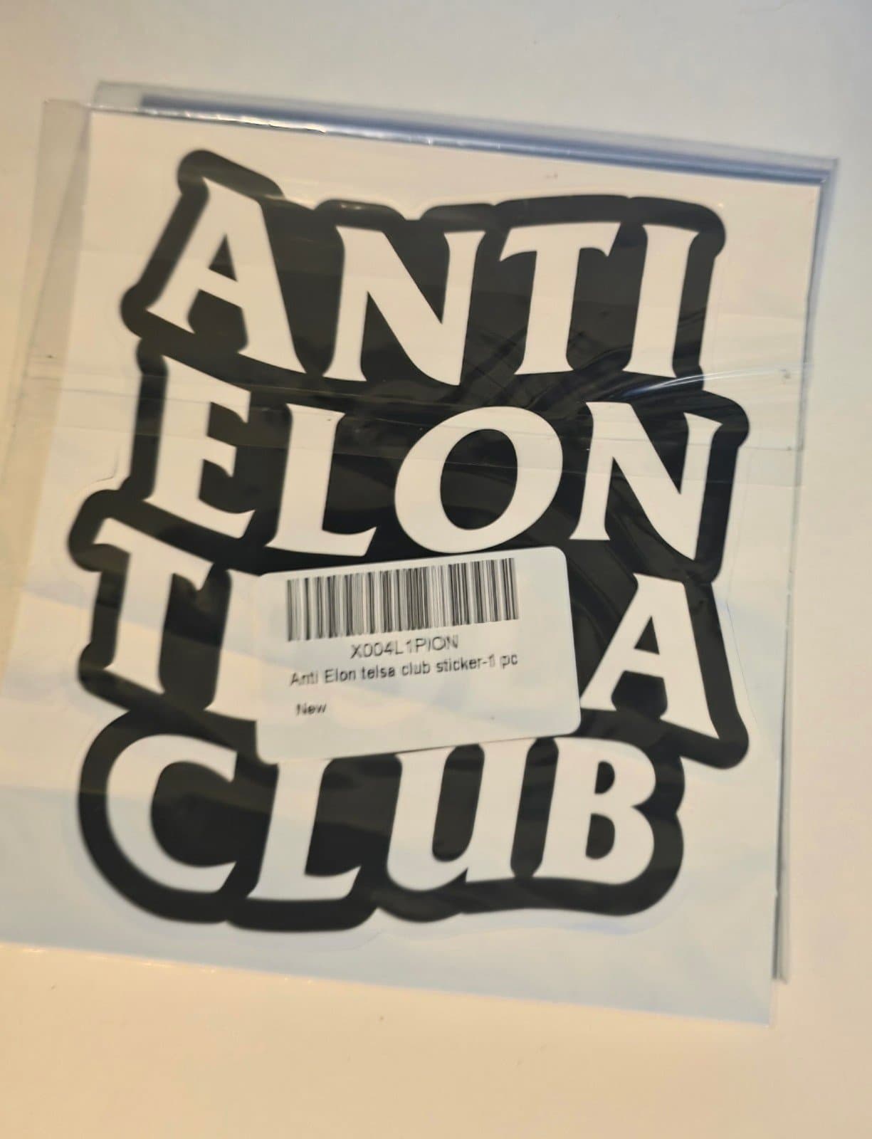 Funny Anti Elon Tesla Club Sticker vinyl