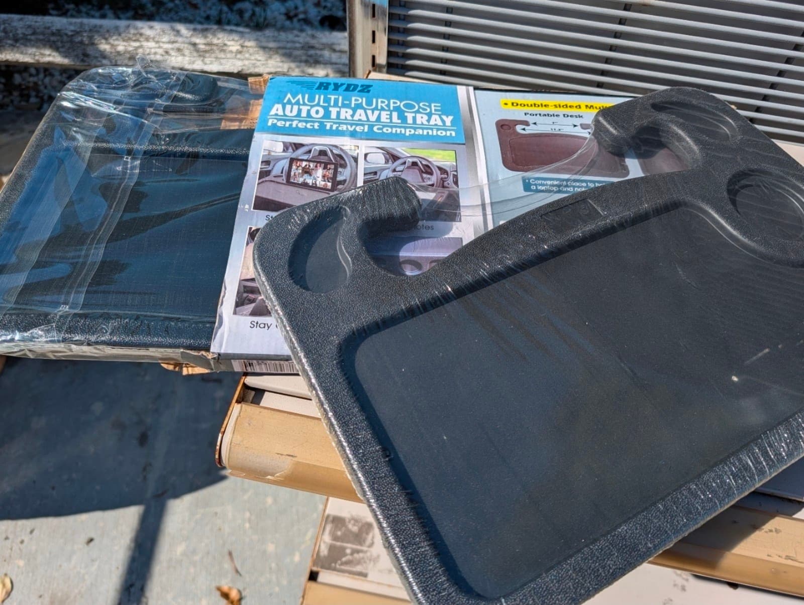 flat surface for laptops or paperwork on one side