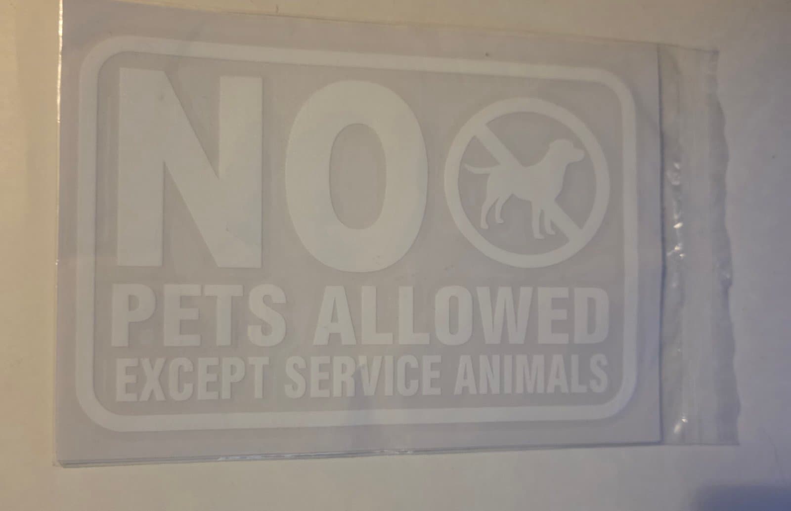 No Pets Allowed Vinyl Sticker