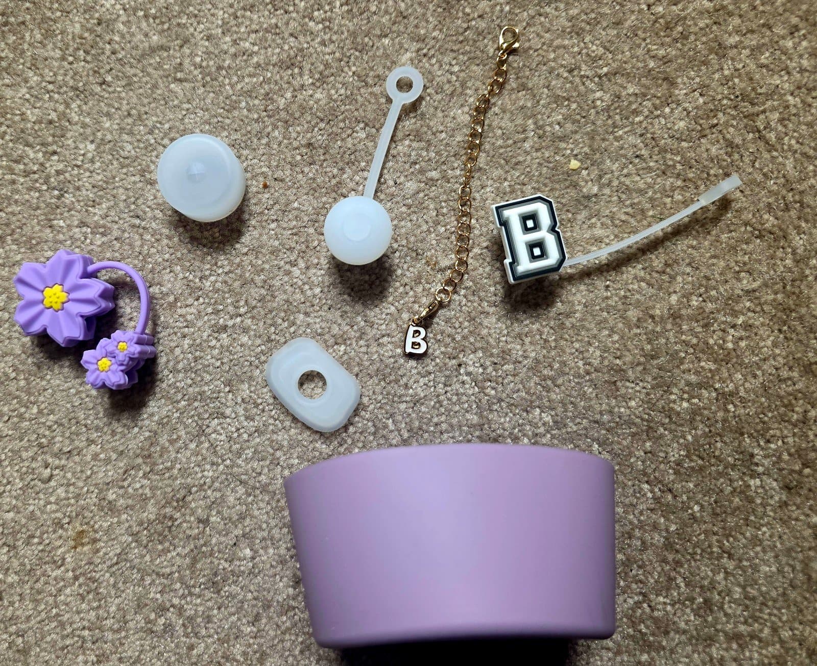 Stanley Cup Accessory Kit Purple Flower Letter B