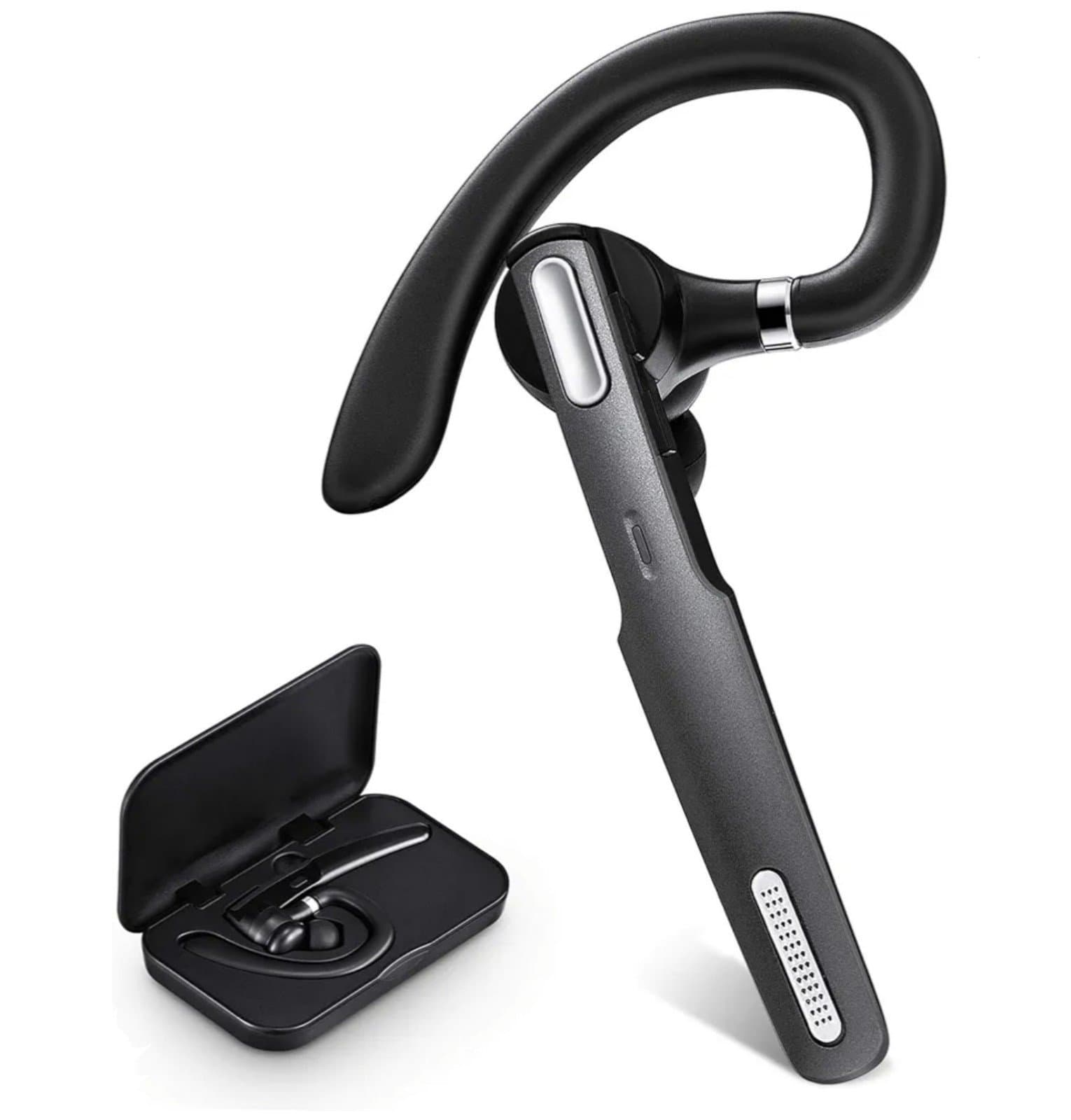 Bluetooth Headset, Wireless Bluetooth Earpiece V5.0 Hands-Free Earphones with Bu