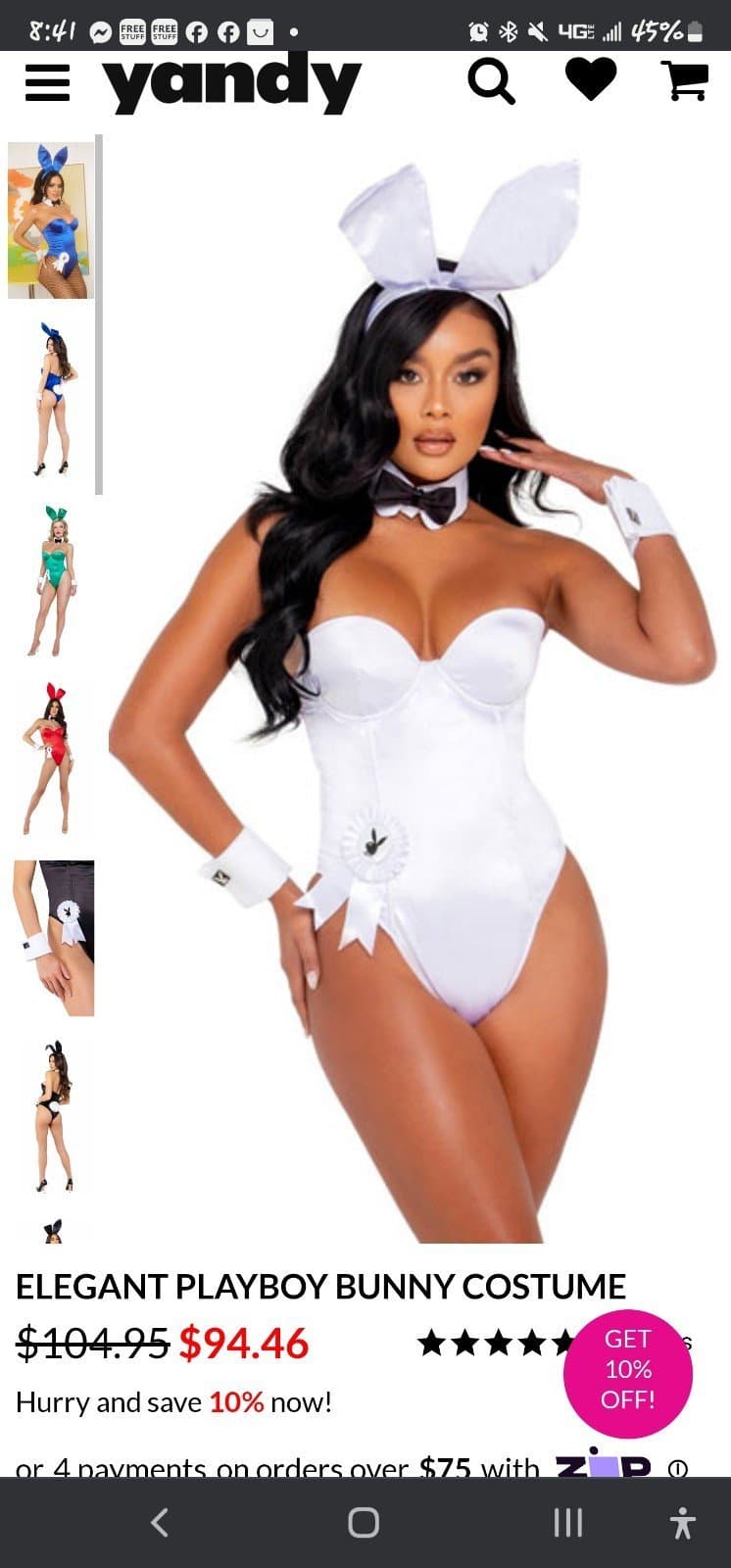 ELEGANT PLAYBOY BUNNY COSTUME SzL-NIB