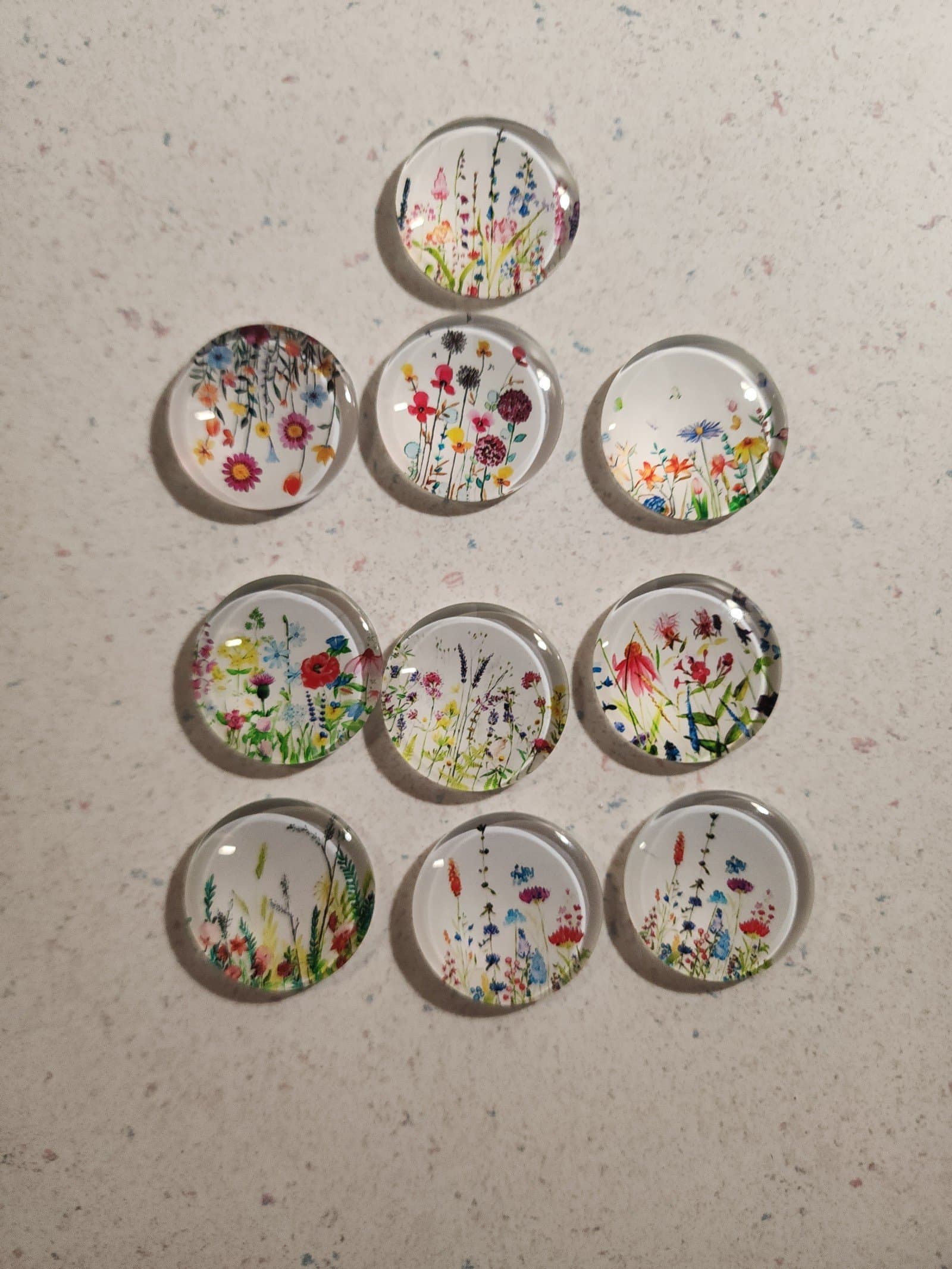 10ct Cabochons Printed Half Round Gems for Jewelry Making Handcrafts DIY