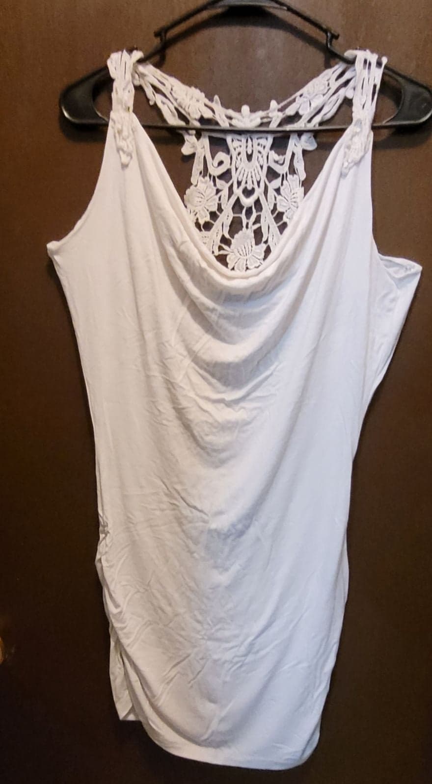 Sexy White long Tank top Sz Medium