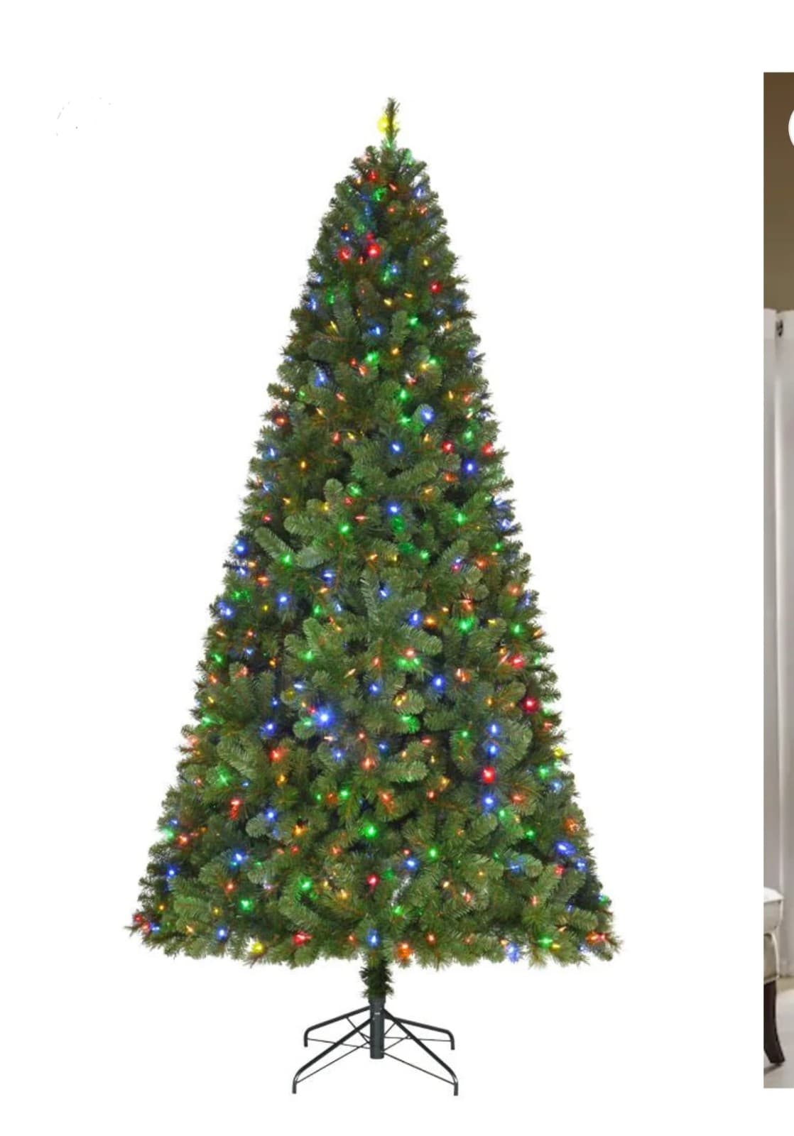 9ft Pre-Lit Christmas Tree W/Remote Holiday Multi-Colored Or Warm White