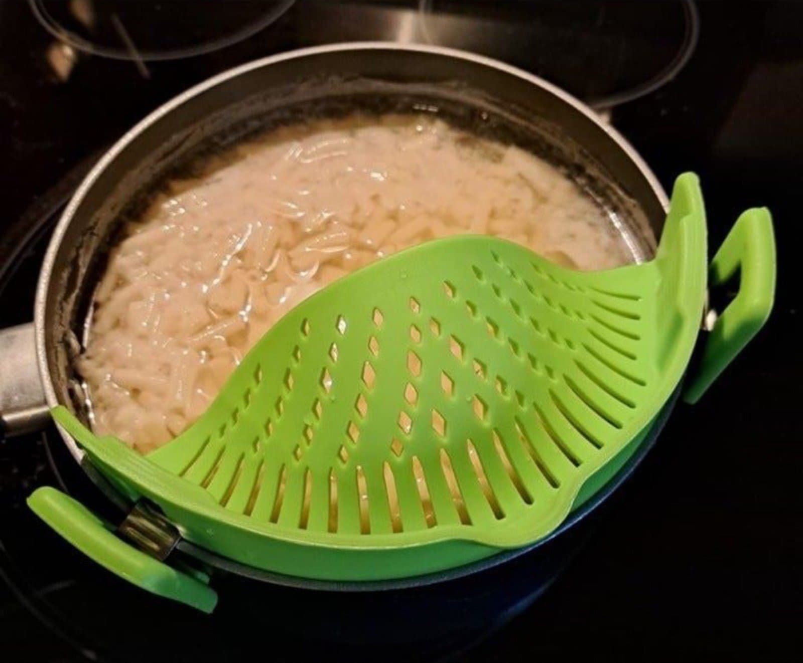 Pasta Strainer Pot Strainer Clip on Silicone Adjustable Clip on Strainer