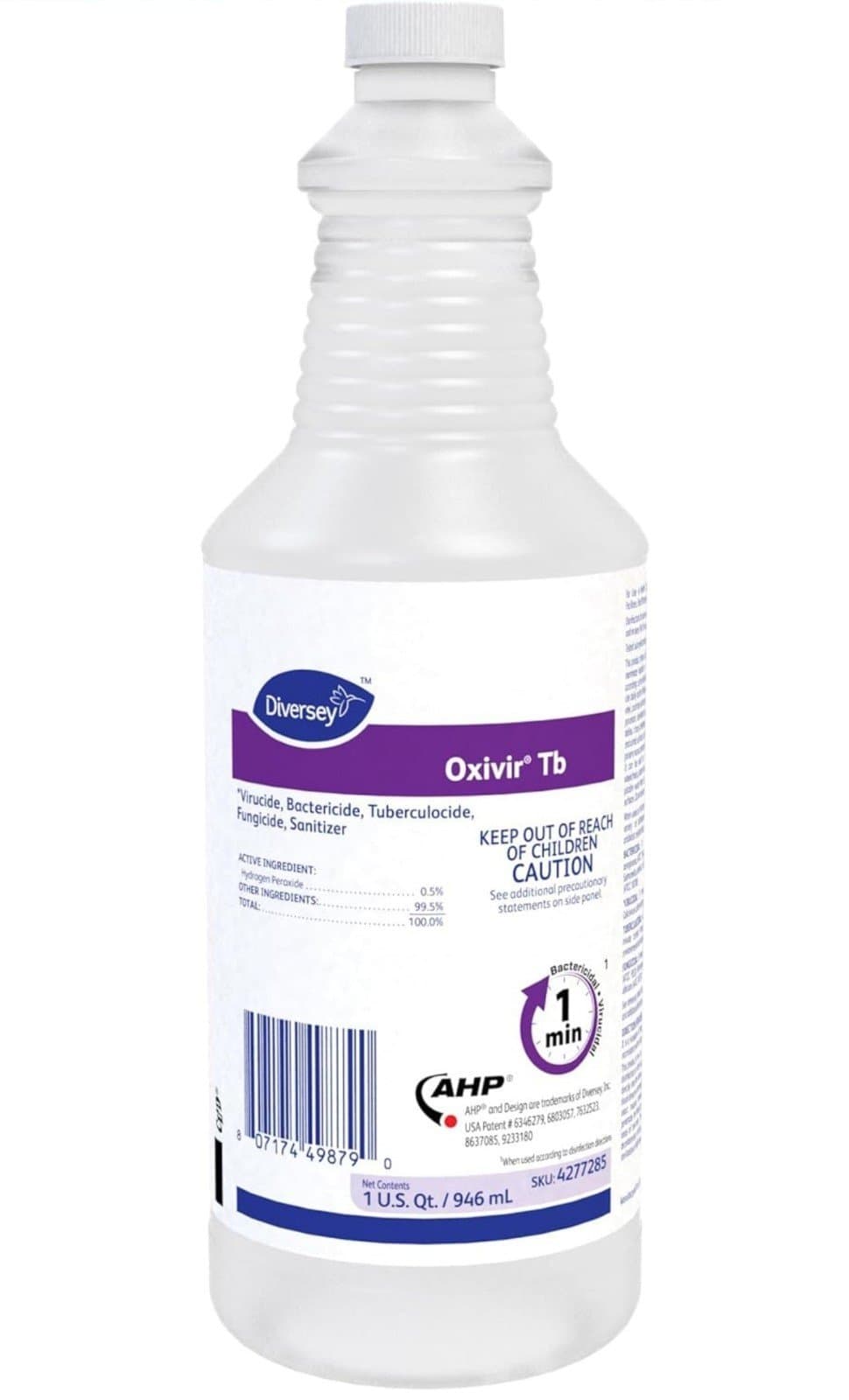 Oxivir Diversey 4277285 Tb Disinfectant Cleaner, Accelerated Hydrogen Peroxide,