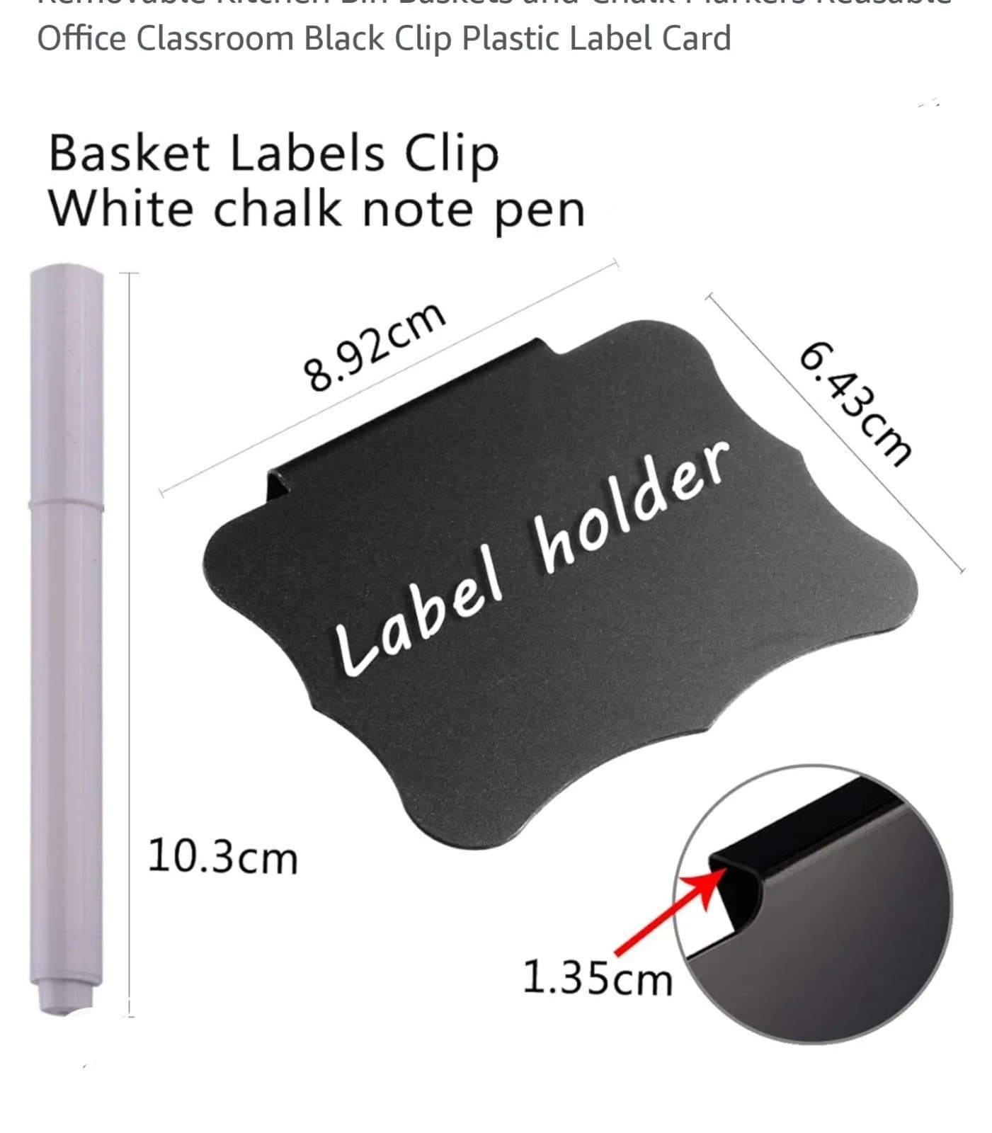 Basket Labels, Clip on Labels for Storage Bins Removable Labels 4ct