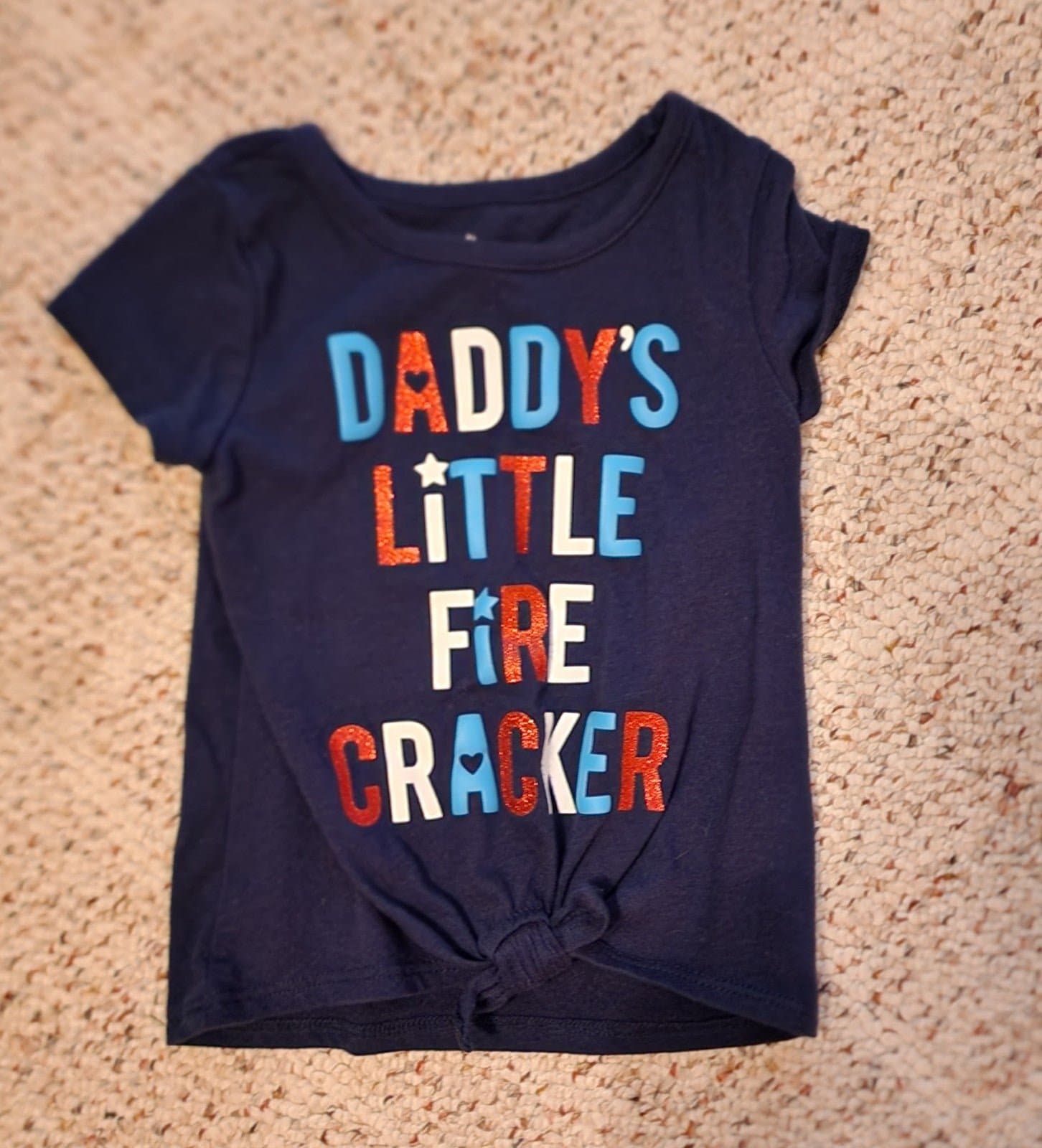 Girls sz 18mo Patriotic "Daddy's Little Firecracker" short sleeve shirt