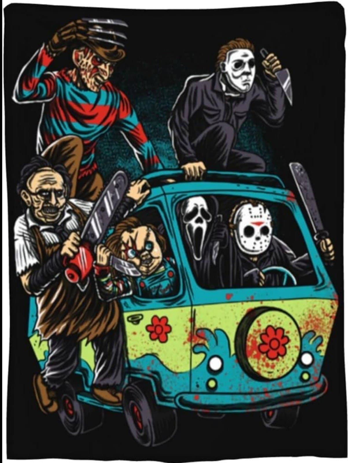 Halloween Throw Blanket Horror Movie Blanket for Living Room Bedroom Dorm 40"