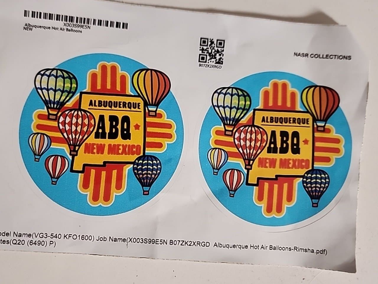 Albuquerque New Mexico stickers 3"x3"