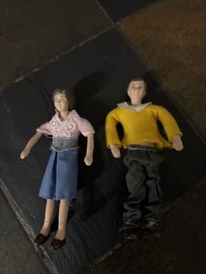 Vintage rare Marvel education Dolls, older Mom And Dad Authentic Stamped Backs