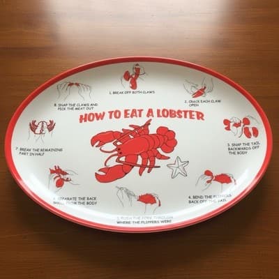 Lobster & Crab Table Setting. Lobster Serving, Crab Butter Dish, Utensil Bucket