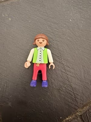 Playmobil Vintage Girl Female Child Green White Pink Brown Hair Victorian Kid