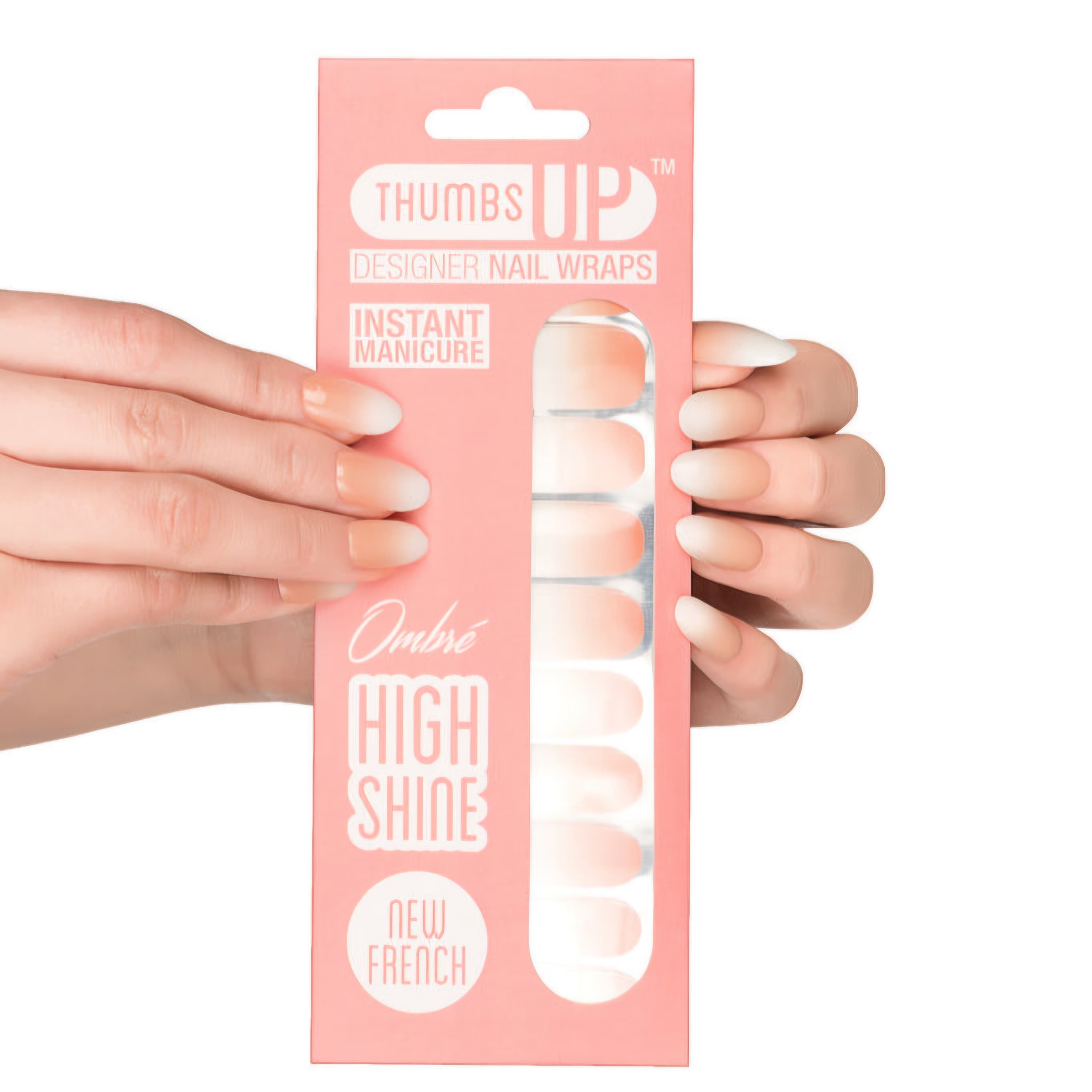 Thumbs Up Ombre High Shine Designer Nail Wraps Instant Manicure - Image 1
