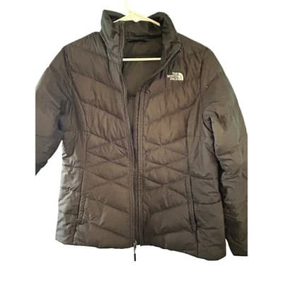 The North Face Aconcagua Puffer Jacket Womens Large Black Full Zip Quilted Coat - Image 1