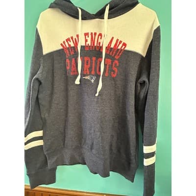 NFL Team Apparel New England Patriots Hoodie Womens Medium Navy Blue Colorblock - Image 1