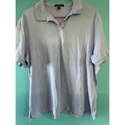 Lands' End Polo Shirt Womens XL 18-20 Light Blue Lavender Short Sleeve - Image 1