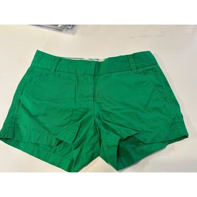 J. Crew Broken-In Chino Shorts Womens 00 Green Cotton 36234 Summer Casual - Image 1