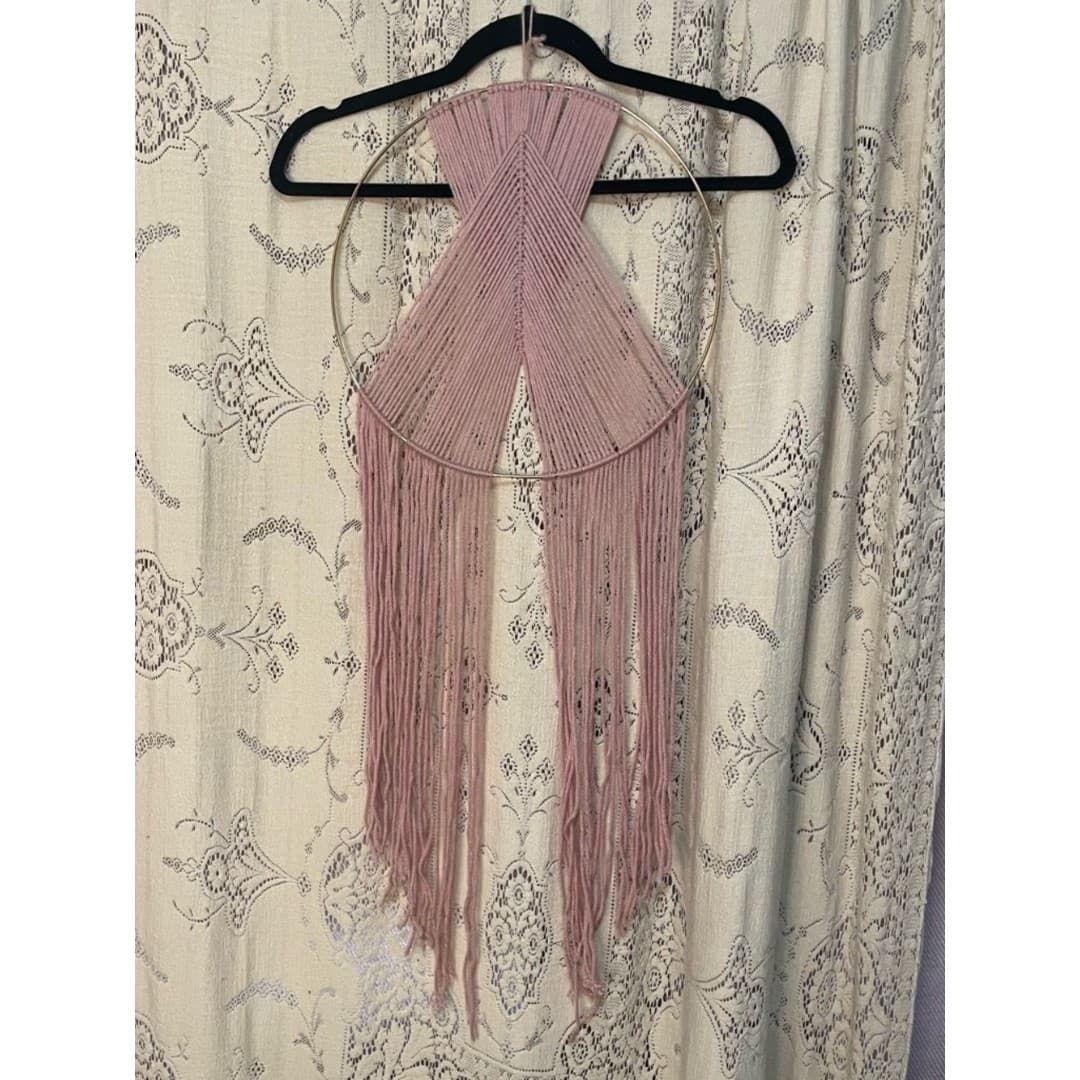 Handcrafted Pink Wall Hanger - Image 1