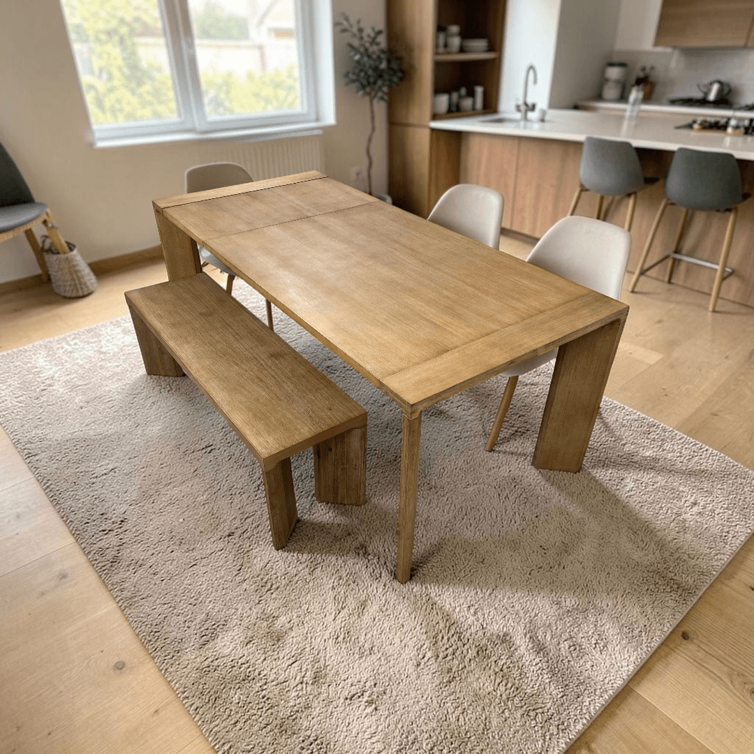 Castlery Casa Extendable Dining Table and Bench - Image 1