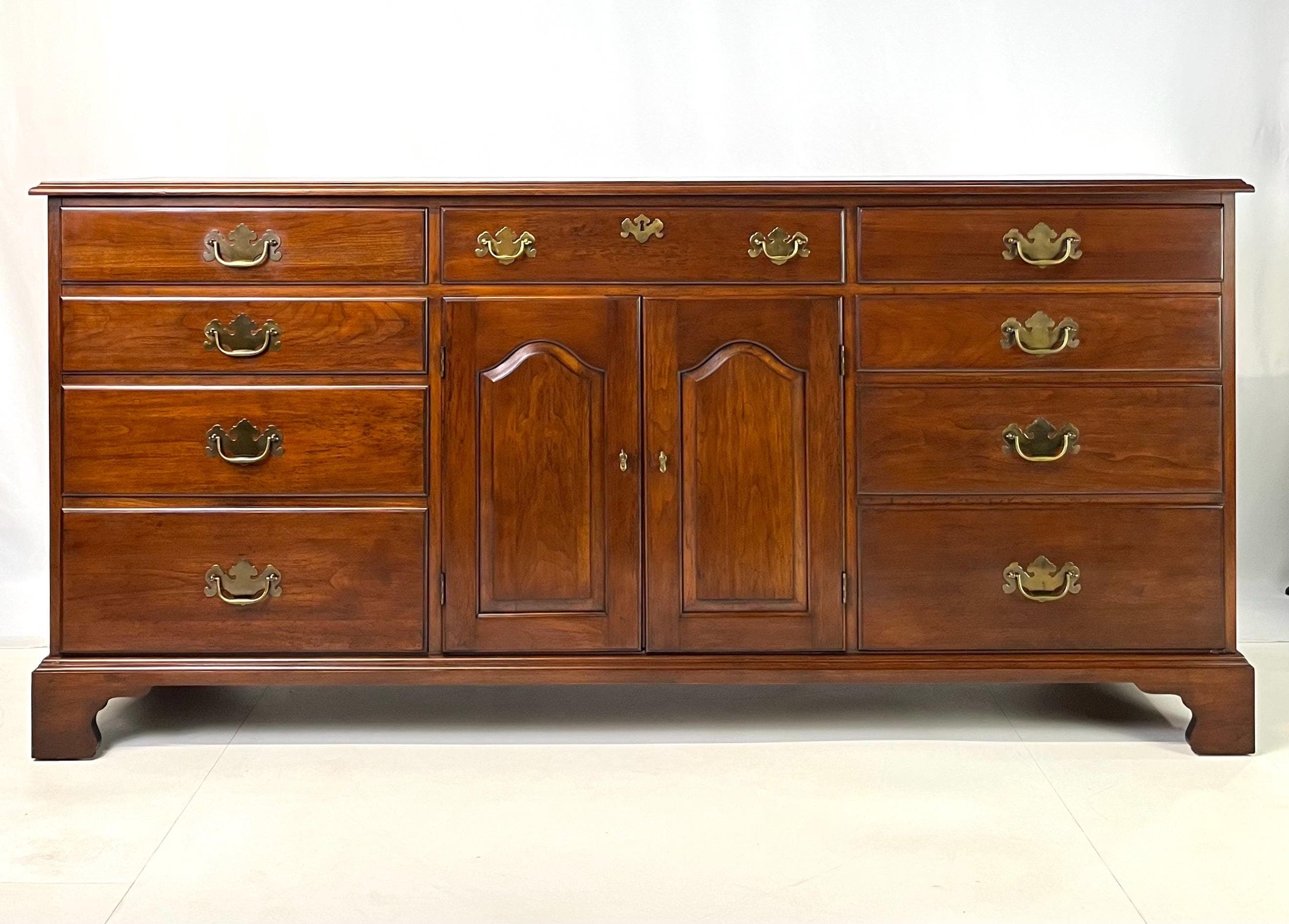 Henkel Harris Virginia Galleries Solid Wild Black Cherry Triple Dresser - Image 1