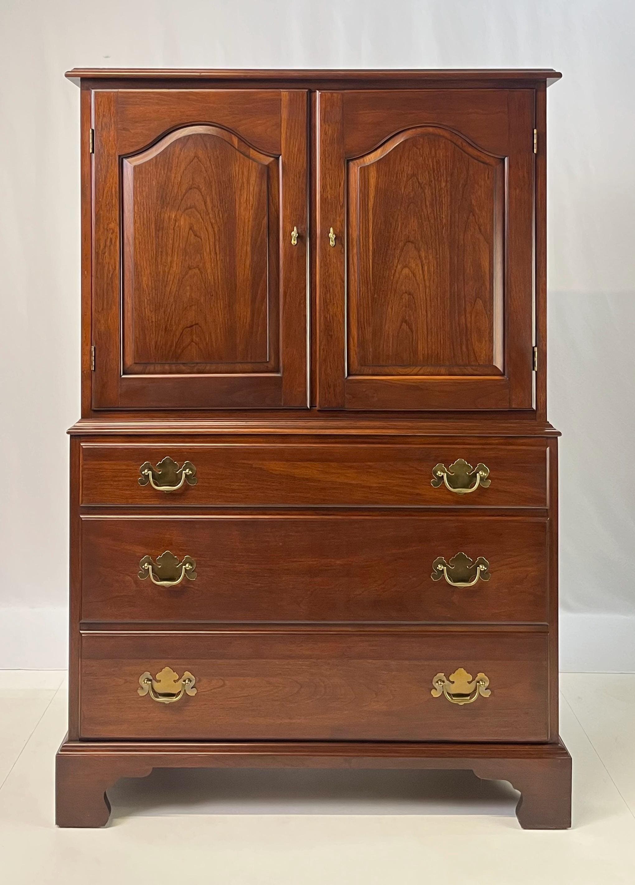 Henkel Harris Virginia Galleries Solid Wild Black Cherry Gentleman’s Chest - Image 1