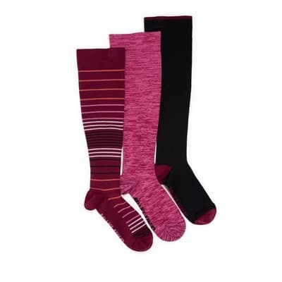 Muk Luks New 3-pack Knee High Compression Socks - WIDE Calf - 6-10 shoe size - Image 1