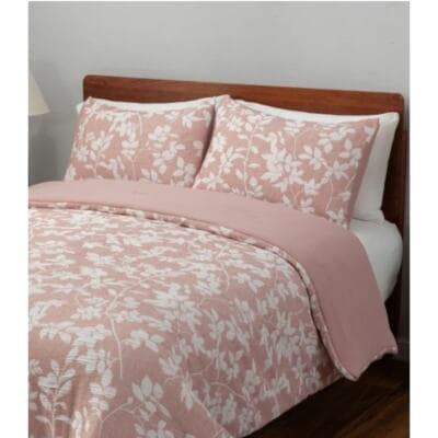 Berkshire Jacquard Serafina 3-piece Comforter Set Pink Floral - Image 1