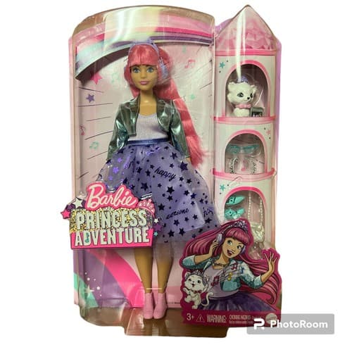 Barbie Princess Adventure Daisy Doll in Princess Fashion with Pink Hair - Image 1