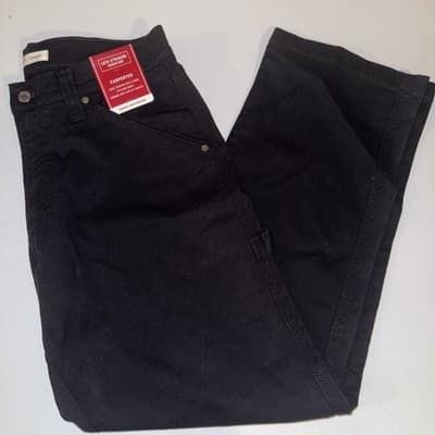 34x32 Levi Strauss Signature Men's Carpenter Jean 99% Cotton Durable Black - Image 1