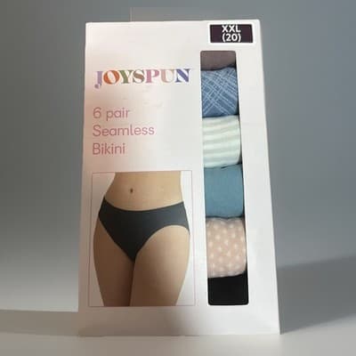 Joyspun Women's Seamless Bikini Panties 6 Pair Pack Size XXL 20 - Image 1