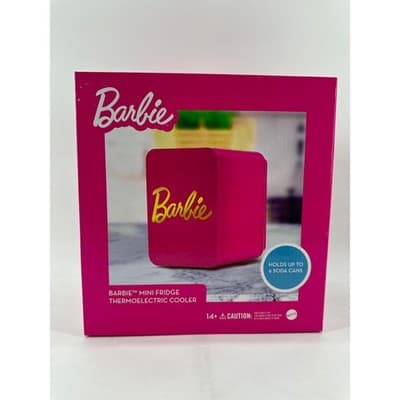 Barbie Mini Fridge • Portable 4–6 Can Cooler • Pink Retro Refrigerator - Image 1