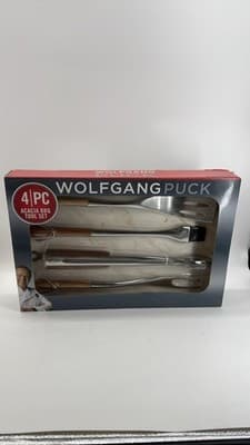 Wolfgang Puck 4 Pc Acacia BBQ Tool Set - Image 1