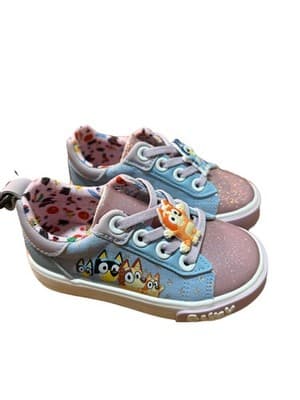 Bluey & Bingo Toddler Girls Size 7 Glitter Slip-On Court Sneakers shoes - Image 1