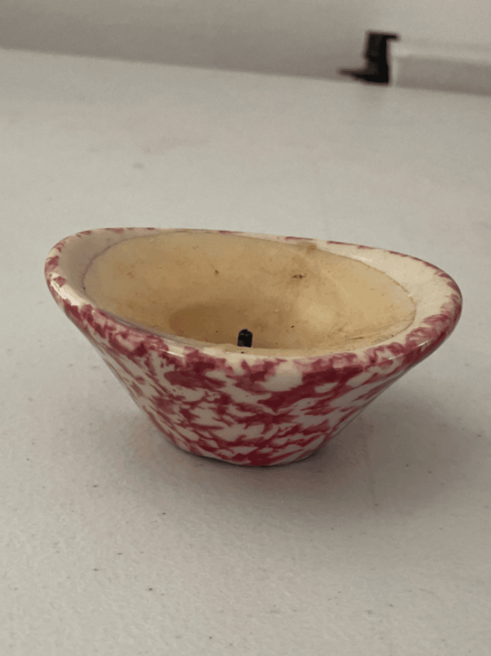 Red and White Ceramic Candle Holder