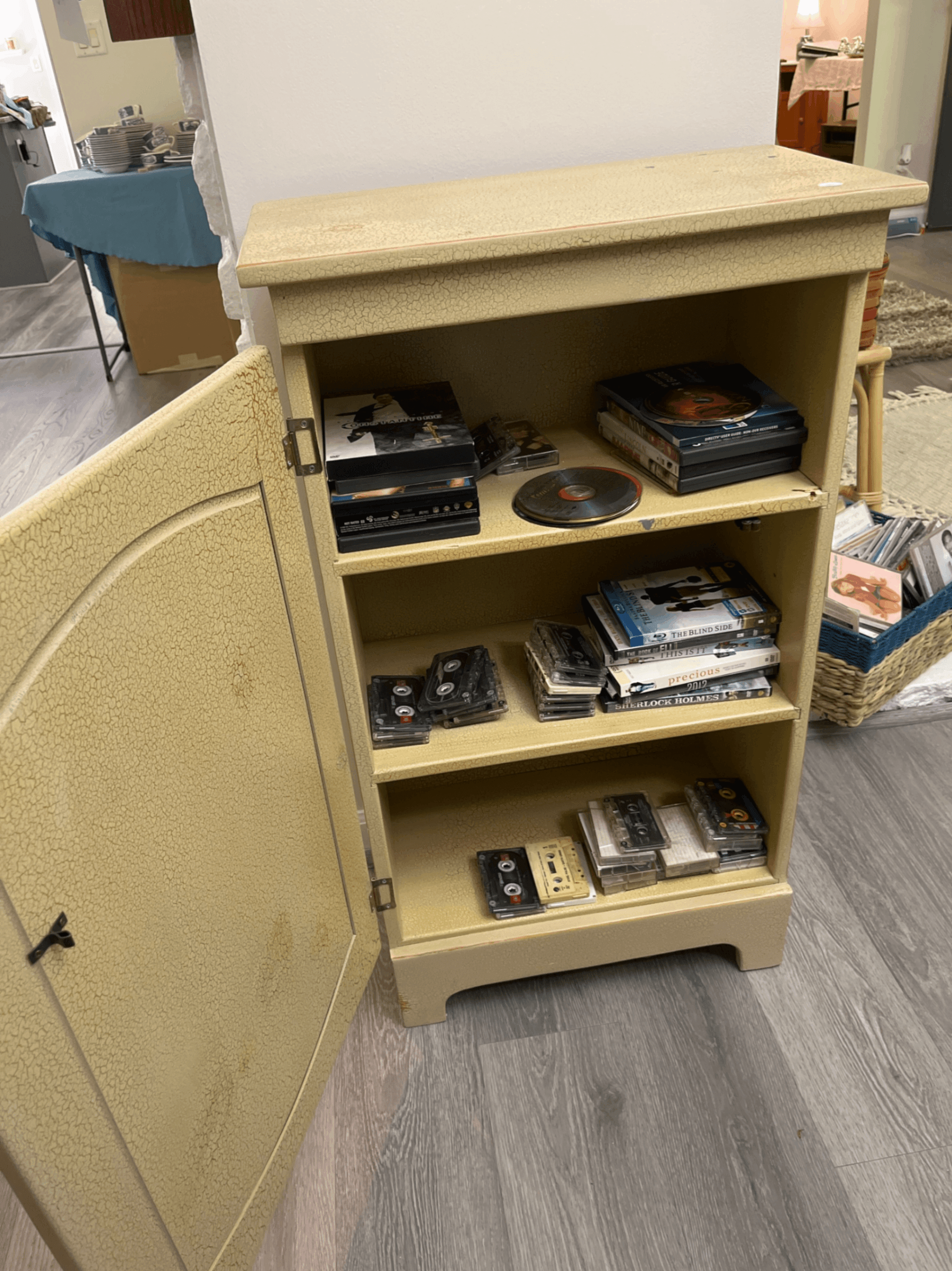Vintage Wooden Cabinet with Distressed Finish