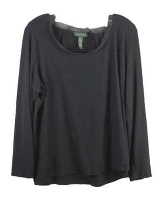 Lauren Ralph Lauren Women's 2X Black Short Sleeve Shirt