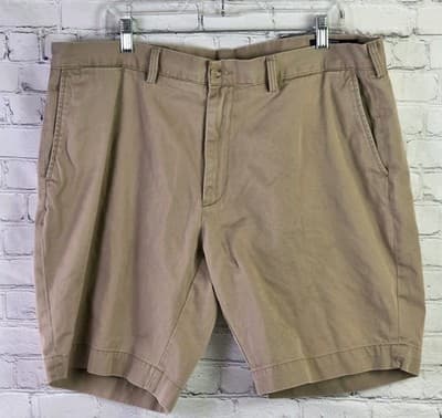 Polo Ralph Lauren Men's 40" Khaki Beige Chino Flat Front Shorts