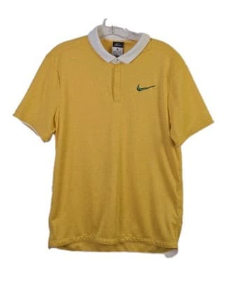 Nike Golf Men's Medium Bright Yellow Dri-Fit Short Sleeve Polo Shirt