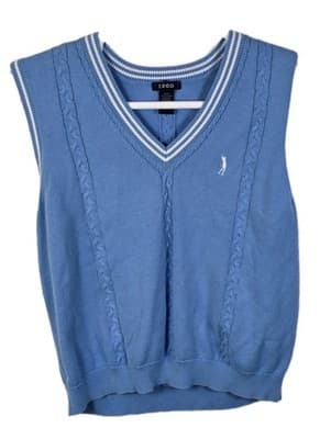 Vintage Izod Women's XL Navy Blue V-Neck Sweater Vest