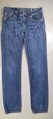 Miss Me Jeans Girls Size 14 Blue Denim Skinny Straight Jeans - JK595853